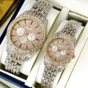 Stainless Steel Diamond Stone Couple Watches
