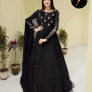 3 Pcs Women’s Stitched Chiffon Embroidered Maxi Suit