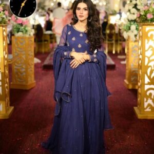 3 Pcs Women’s Stitched Chiffon Embroidered Maxi Suit