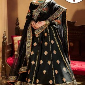 Exquisite 4 Pcs Silk Embroidered Lehenga Choli Set for Women