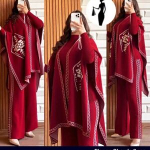 3 Pcs Women’s Stitched Fleece Printed Tracksuit