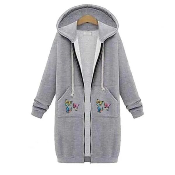Women's Extra-Long Zipper Hoodie