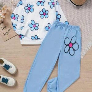 : 2 Pcs Girl’s New Doll Brand Printed Shirt And Trouser