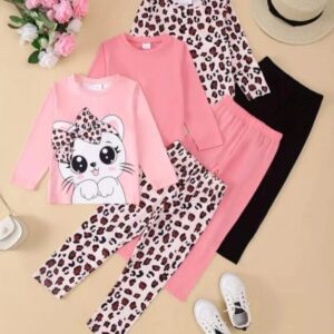 2 Pcs Girl’s New Doll Brand Printed Shirt And Trouser
