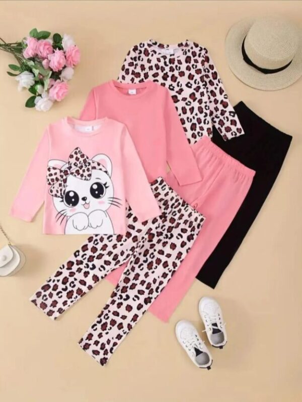 2 Pcs Girl's New Doll Brand Printed Shirt And Trouser