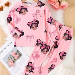 2 Pcs Girl’s New Doll Brand Printed Shirt And Trouser