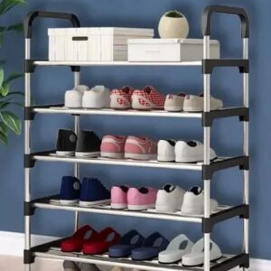 4 Layer Shoe Rack Multifunctional Book Rack Accessories Rack for Home and Office Durable Non Breakable Shoe Organizer Stainless Steel Layer Shoe Rack Easy Assembly