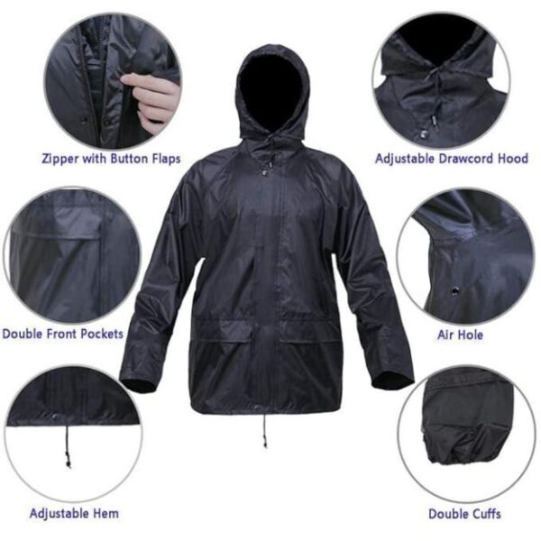 1 Pc Durable Weather-Resistant Parachute Rainsuit for All Seasons