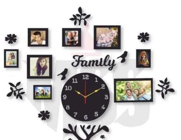 Family Tree Design 3D Wall Clock