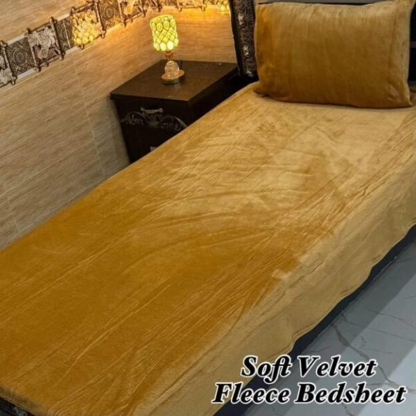 2 Pcs Fleece Plain Single Bedsheet