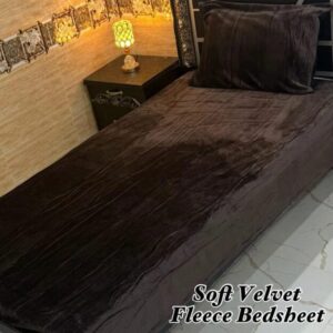 2 Pcs Fleece Plain Single Bedsheet