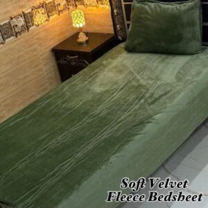 2 Pcs Fleece Plain Single Bedsheet