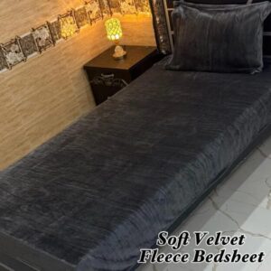 2 Pcs Fleece Plain Single Bedsheet