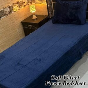 2 Pcs Fleece Plain Single Bedsheet