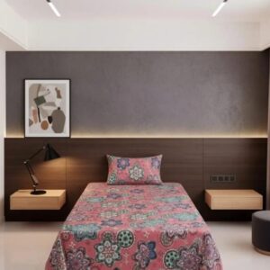 Elegant Floral Mandala Pink Cotton Bedsheet Set-BS02