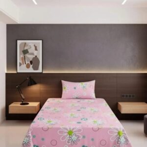 Elegant Floral Mandala PinkCotton Bedsheet Set-BS03