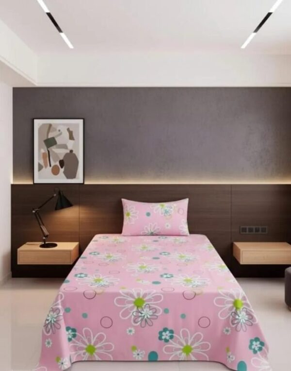 Elegant Floral Mandala PinkCotton Bedsheet Set-BS03
