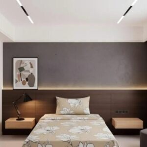 Elegant Beige Floral cotton Bedsheet Set-BS12