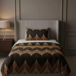 Autumn Chevron Elegance – cotton Bedsheet Set-BS09