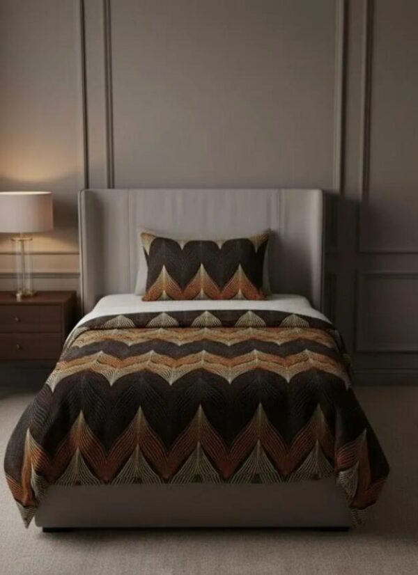 Autumn Chevron Elegance – cotton Bedsheet Set-BS09