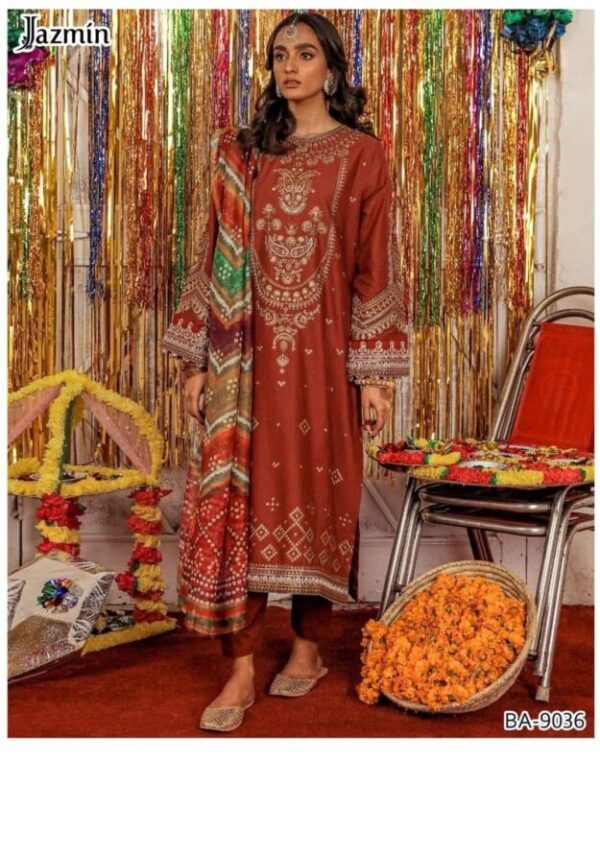 2 Pcs Women's Unstitched Embroidered Suit