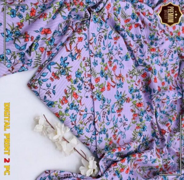 2 Pcs Women's Unstitched Printed winter Suit