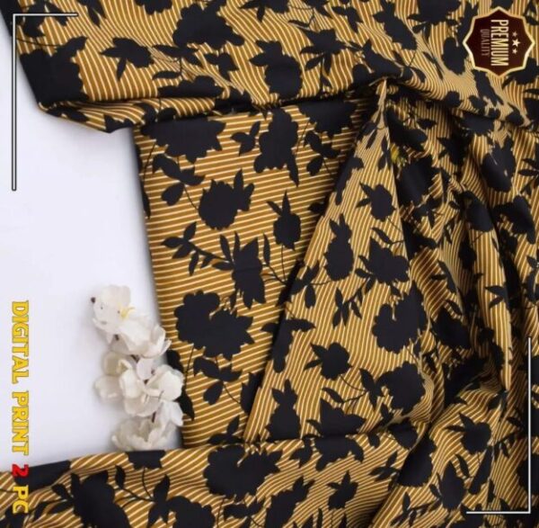 2 Pcs Women's Unstitched Printed winter Suit