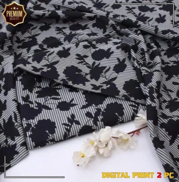 2 Pcs Women's Unstitched Printed winter Suit