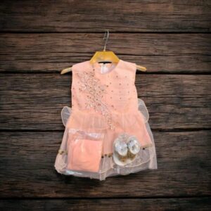 Stylish Collection New Baby Girl Fancy Frock With Free baby Sandals 3 To 12 Month Baby