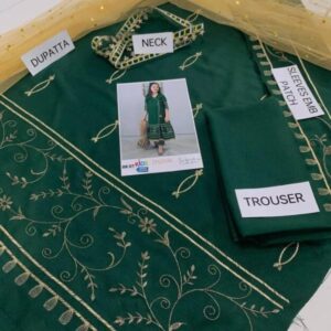 3 Pcs Girl’s Dhanak Embroidered Unstitched Suit