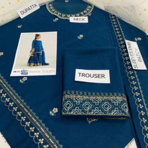 3 Pcs Girl’s Dhanak Embroidered Unstitched Suit