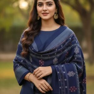3 Pcs Women’s Unstitched Plain Suit