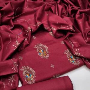 3 Pcs Women’s Unstitched Embroidered Suit
