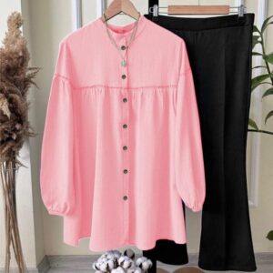 Elegant Women’s Stitched Georgette Shirt and Trouser Set – 2 Pcs