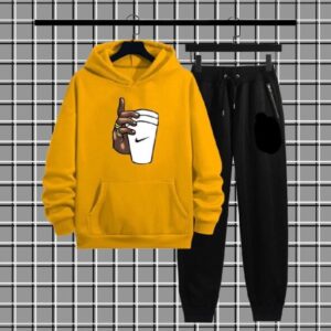 Men’s Fleece Graphic Sublimation Hoodie Track Suit – 2 Pcs