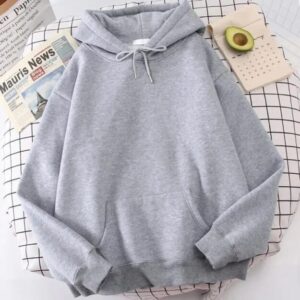 Comfortable Grey Fleece Hooded Hoodie – Perfect Casual Wear