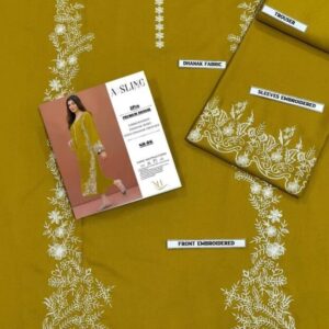 2 Pcs Women’s Unstitched Embroidered Suit
