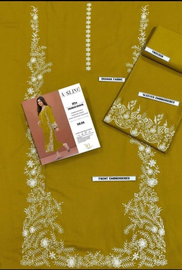 2 Pcs Women's Unstitched Embroidered Suit