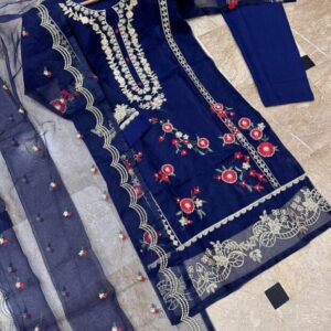 Women’s Stitched Organza Embroidered Suit
