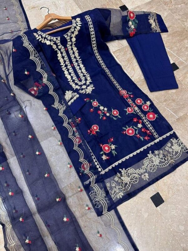 Women’s Stitched Organza Embroidered Suit