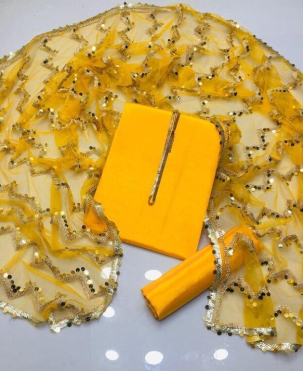 Women’s Unstitched Silk Plain Fancy Dress