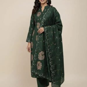 3 Pcs Women’s Unstitched Embroidered Suit
