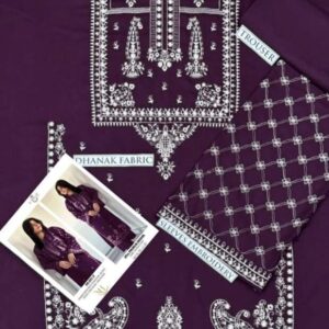 2 Pcs Women’s Unstitched Embroidered Suit