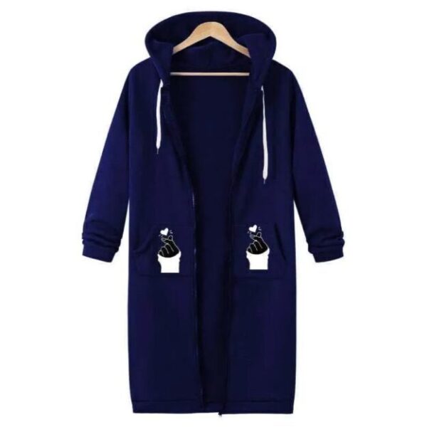 Women's Extra-Long Zipper Hoodie