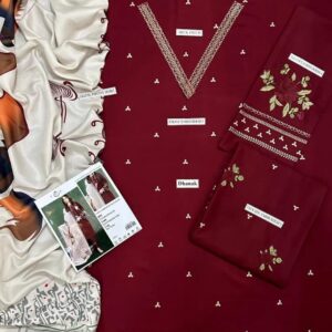 3 Pcs Women’s Unstitched Embroidered Suit