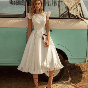 women’s ebay Dunhuang new short sleeve waist dress puffy skirt