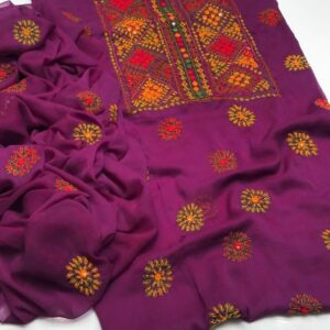 2 Pcs Women’s Unstitched Hand Work Suit
