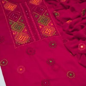 2 Pcs Women’s Unstitched Hand Work Suit