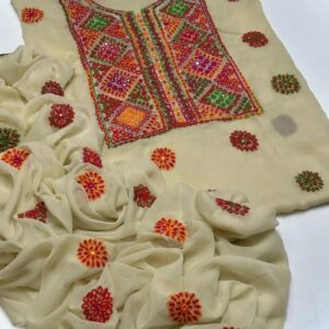 2 Pcs Women’s Unstitched Hand Work Suit