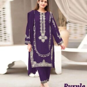 2 Pcs Women’s Unstitched Embroidered Suit